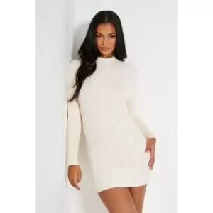 I Saw It First Cable Knit Mini Dress - White