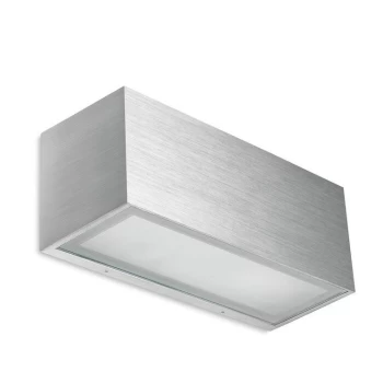 Lia 1 Light Up & Down Wall Light Brushed Aluminium IP44, E27