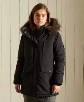 Superdry Womens Everest Parka Coat Black - Size: 12