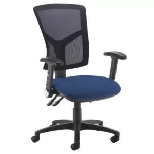 Dams MTO Senza High Mesh Back Operator Chair with Folding Arms - Curacao Blue