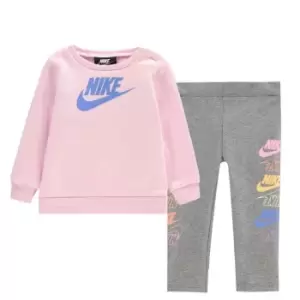 Nike Futura Crew Sweater And Leggings Set - Pink