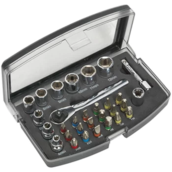 Sealey - S01036 Socket & Bit Set 31pc 1/4'Sq Drive