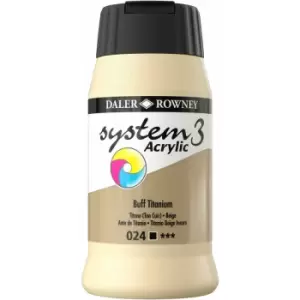 System 3 Acrylic Paint Process Buff Titanium (500ml) - Daler Rowney