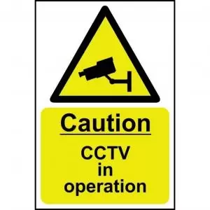 Caution CCTV In Operation sign 200 x 300mm. Manufactured from strong