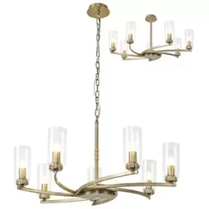 Luminosa Pendant, Semi Ceiling, 7 x E14, Antique Brass