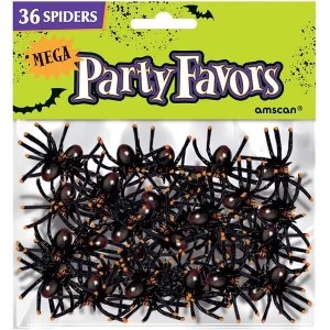 36 Spiders Plastic Black