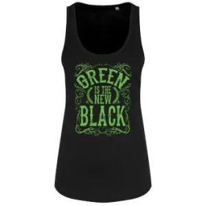 Grindstore Womens/Ladies Green Is The New Black Tank Top (S) (Black/Green)