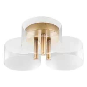 Merano - Hayward Integrated LED Semi Flush Light Brass Gold Metal LED 20.5W 950Lm 3000K