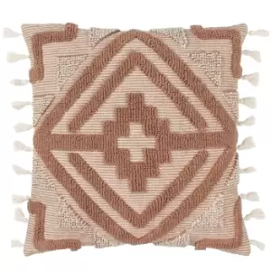 Kalai Tuft Tasselled Cushion Cinnamon, Cinnamon / 45 x 45cm / Polyester Filled