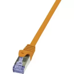 LogiLink CQ3068S RJ45 Network cable, patch cable CAT 6A S/FTP 3m Orange Flame-retardant, incl. detent