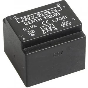 PCB mount transformer 1 x 230 V 1 x 18 V AC 0.50 VA 27 mA