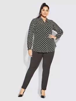 City Chic Madison Shirt - Black, Size 18, Women