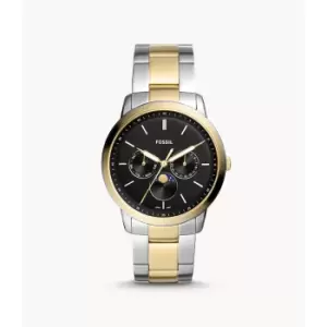 Fossil Mens Neutra Moonphase Multifunction Two-Tone Stainless Steel Watch - Gold / Silver