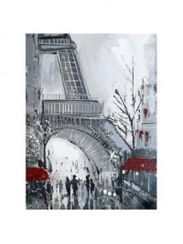 Arthouse Eiffel Tower Hand-Painted Canvas Wall Art