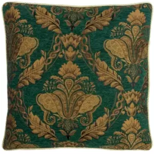 Shiraz Traditional Jacquard Cushion Emerald, Emerald / 45 x 45cm / Polyester Filled