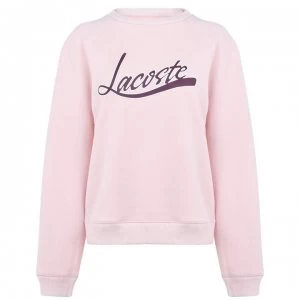 Lacoste Script Crew Sweatshirt - Light Pink