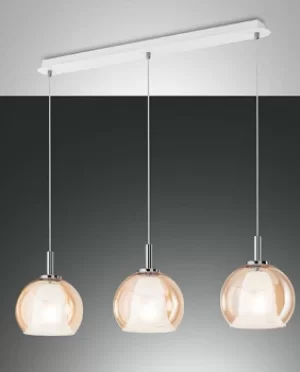 Bretagna Straight Bar Pendant Ceiling Light Amber Glass, E27