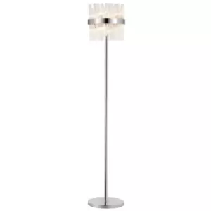 Luminosa Lysander 8 Light G9, Floor Lamp, Polished Nickel, Clear