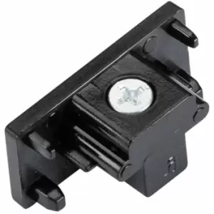 Loops - Commercial Track Light Dead End Connector - Single Circuit - Black PC Rail System