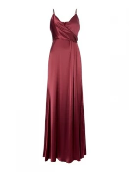 Jill Jill Stuart V neck satin dress Red