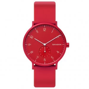 Skagen Aaren Kulor Red Silicone Strap Watch