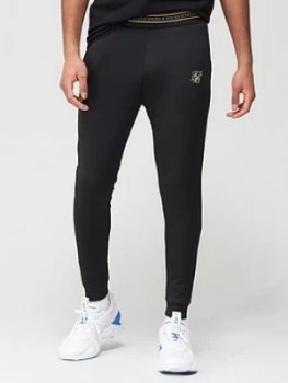 SikSilk Element Muscle Fit Cuffed Jogger - Black, Size XS, Men