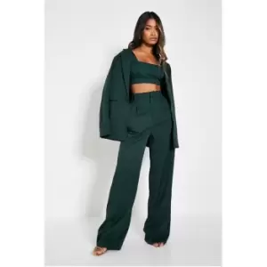 I Saw It First Woven Wide Leg Tailored Trousers - Green