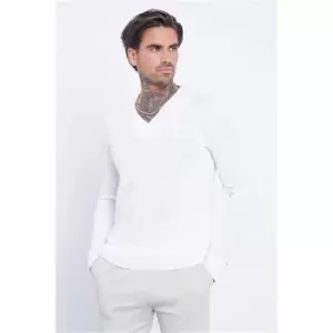 I Saw It First Cream V-Neck Jumper - White