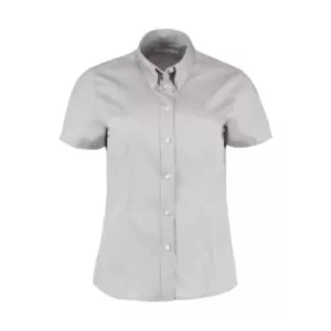 Kustom Kit Ladies Corporate Oxford Short Sleeve Shirt (18) (Silver Grey)