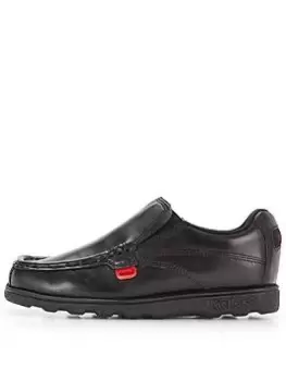 Kickers Boys Fragma Slip-On School Shoes - Black, Size 5 Older