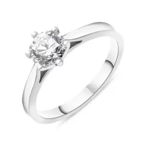 Platinum 0.60ct Diamond Round Brilliant Cut Solitaire Ring