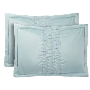 Catherine Lansfield Quilted Luxury Satin Pillow Sham Pair - Duck Egg