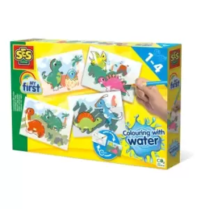 SES Creative Dinos Colouring with Water Painting Set, 1 to 4 Years...