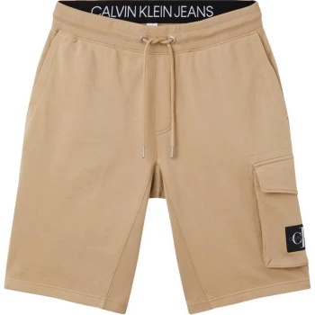 Calvin Klein Jeans Mono Badge Cargo Shorts - Travertine