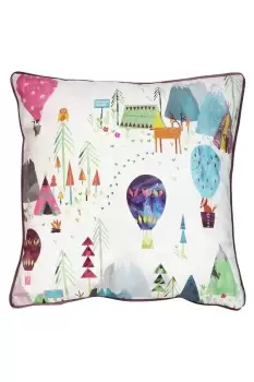 Away We Go Printed Piped Kids Cushion