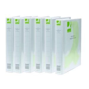 Q-Connect Presentation 25mm 2D Ring Binder A4 White Pack of 6 KF72645