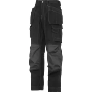 Snickers Workwear Mens Snickers 3223 Rip-Stop Floorlayer Holster Pocket Trousers 36" L /Grey in Black Polyester/Cotton