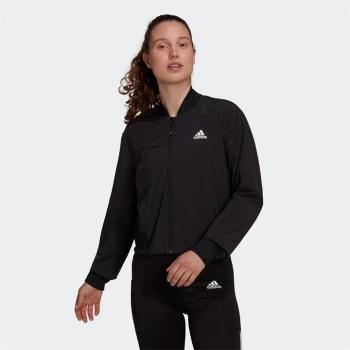 adidas AEROREADY Designed to Move Print Cropped Track Top - Black