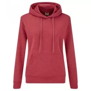 Fruit of the Loom Classic Lady Fit Hooded Sweatshirt (XL) (Red Heather)