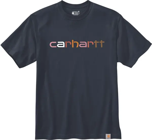 Carhartt Relaxed Fit Heavyweight Multi Color Logo Graphic T-Shirt, blue, Size S