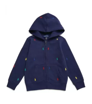 Polo Ralph Lauren Boys' Embroidered Logo Zip Through Hoody - Newport Navy - 6 Years