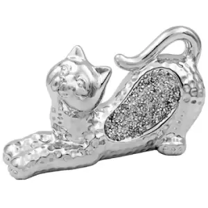 Silver Sparkle Cat Figurine