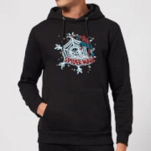 Marvel The Amazing Spider-Man Snowflake Web Christmas Hoodie - Black - M