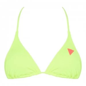 Guess Florescent Triangle String Bikini Top - Lime FLYL