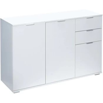 Sideboard Cabinet White Oak Office Furniture Cupboard 2 Door Shelf Drawers Home DB131 - Weiß (de)