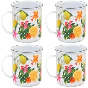 Summerhouse Waikiki Set Of 4 - Enamel Effect Mugs