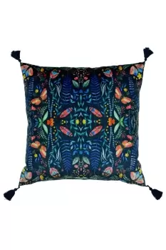 Kaleidoscopic Printed Tasselled Cushion