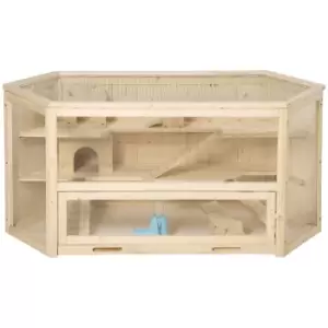 Pawhut Three-tier Wooden Hamster/Gerbil Cage Play Centre