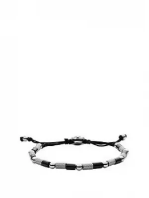 Diesel Stackables Stainless Steel Mens Bracelet, Silver, Men