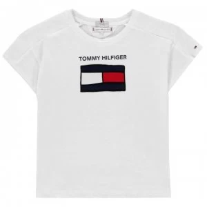 Tommy Hilfiger Junior Girls Graphic Flag T Shirt - White YBR